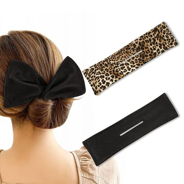 Women Lady Girl Pearl bow Bun Ball wire stick ponytail holder hair band wrap tie